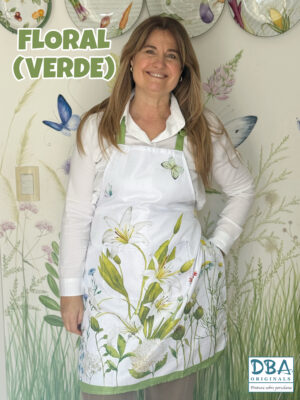 Delantal Floral Verde