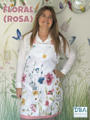 Delantal Floral Rosa